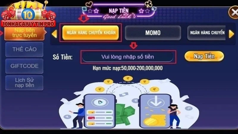 Nạp tiền 8us
