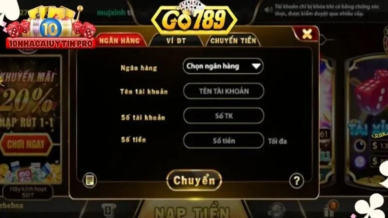 Rút tiền go789