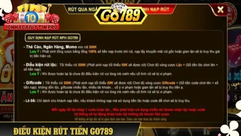 Rút tiền go789